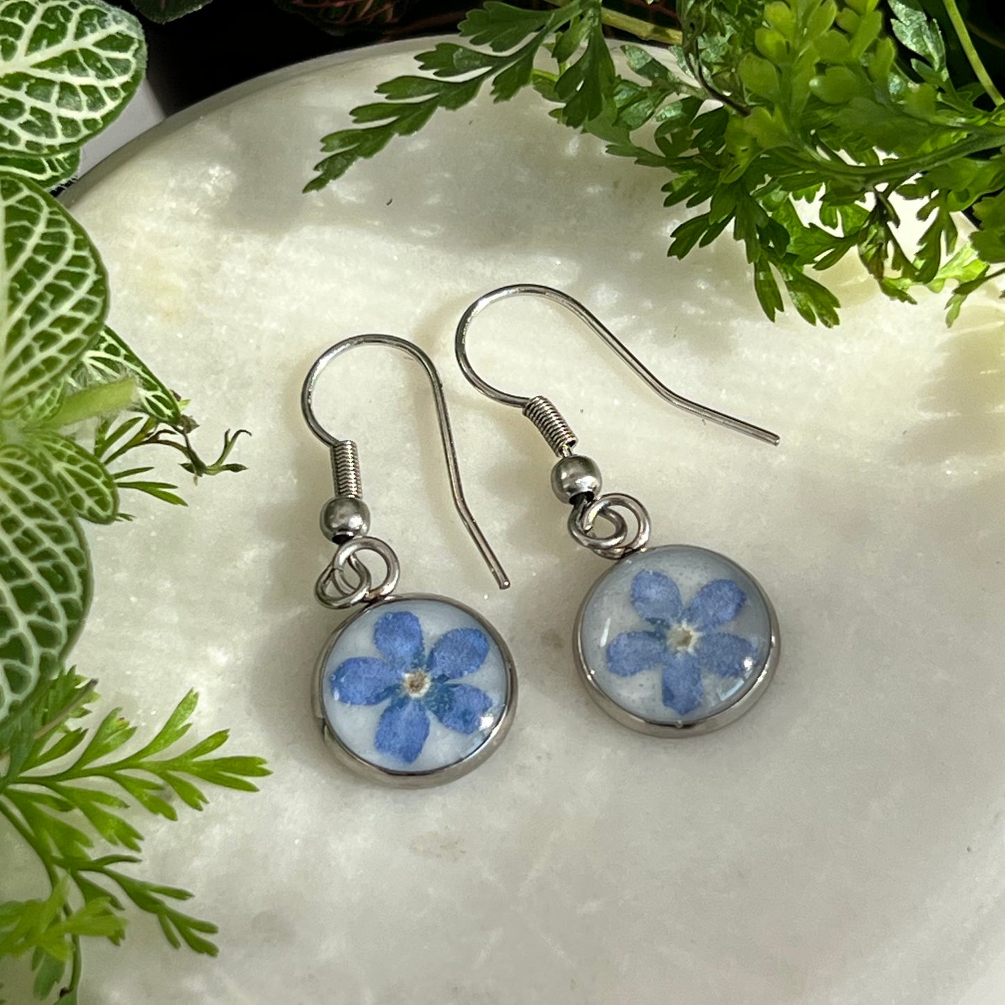 Forget Me Not Dangle Earrings